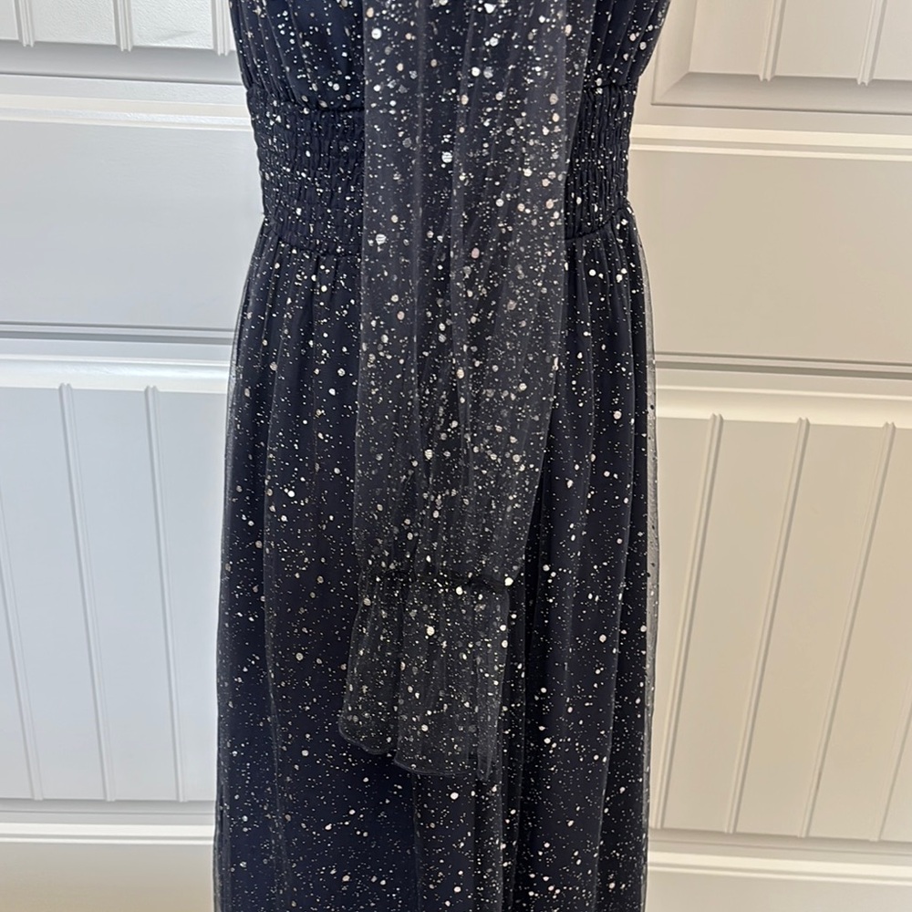 SHEIN Navy Blue Sparkle Long Sleeve Dress - Picture 6 of 15